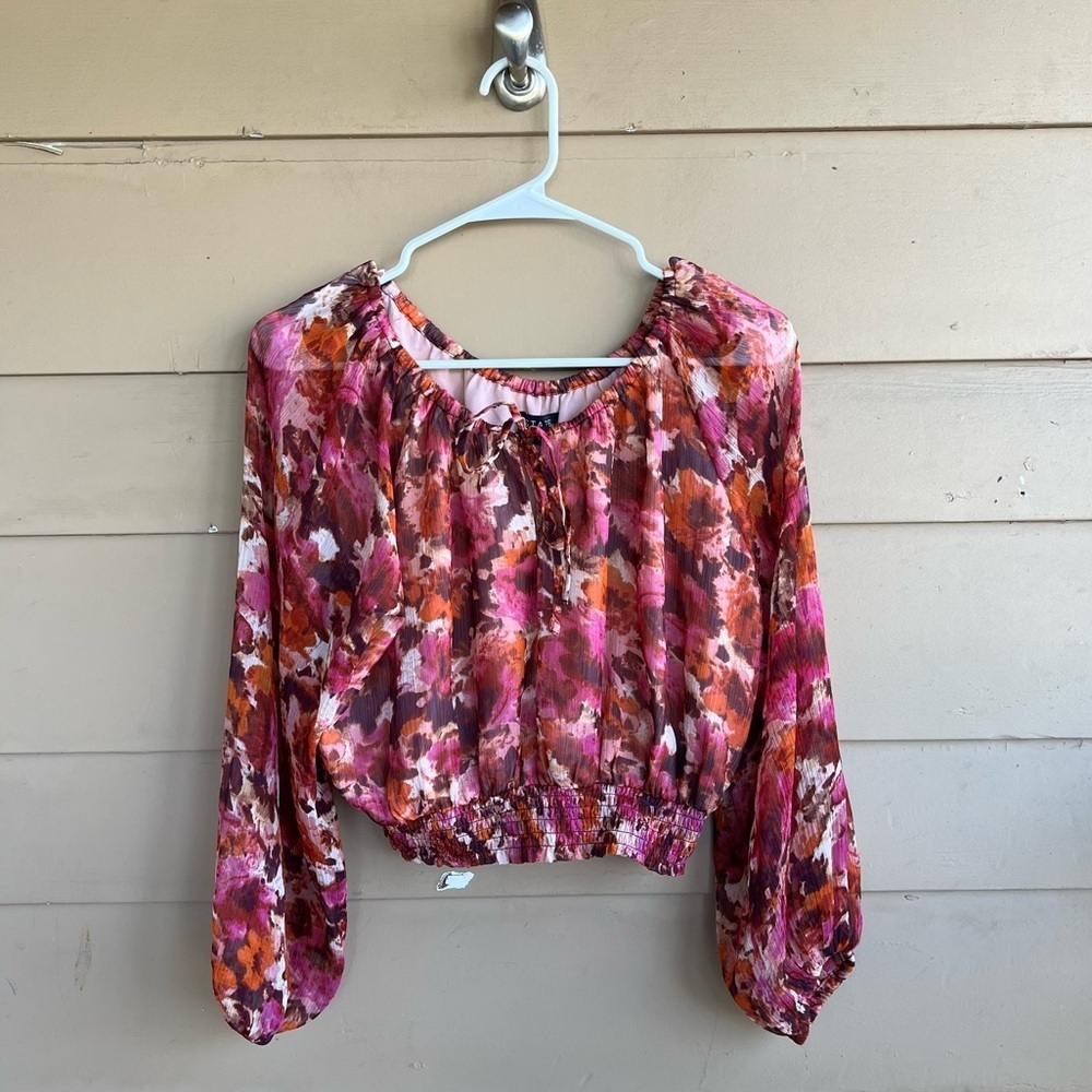 1. State Floral Crop Top Size S Feminine Whimsy Spring